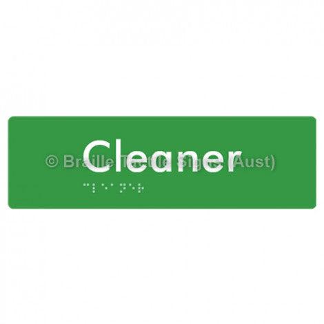 Braille Sign Cleaner - Braille Tactile Signs Aust. - BTS85-grn - Custom Signs - Fast Shipping - High Quality - Australian Made & Owned