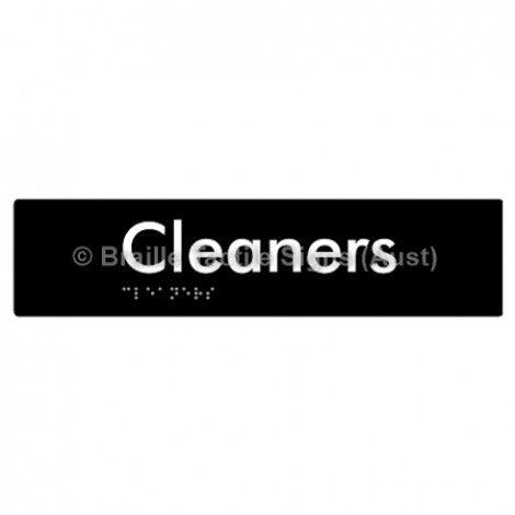 Braille Sign Cleaners - Braille Tactile Signs Aust. - BTS245-blk - Custom Signs - Fast Shipping - High Quality - Australian Made & Owned