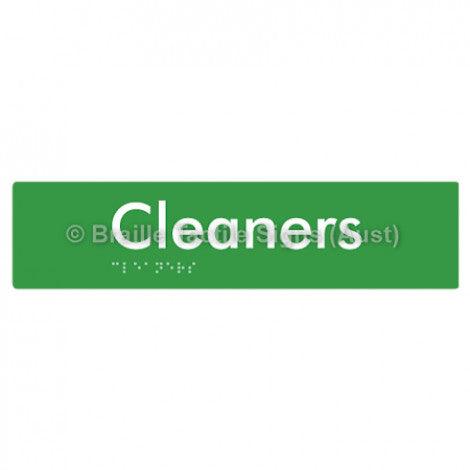Braille Sign Cleaners - Braille Tactile Signs Aust. - BTS245-grn - Custom Signs - Fast Shipping - High Quality - Australian Made & Owned