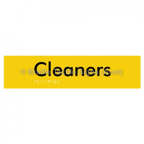 Braille Sign Cleaners - Braille Tactile Signs Aust. - BTS245-yel - Custom Signs - Fast Shipping - High Quality - Australian Made & Owned