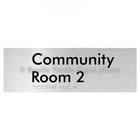 Braille Sign Community Room 2 - Braille Tactile Signs Aust. - BTS252-02-aliB - Custom Signs - Fast Shipping - High Quality - Australian Made & Owned