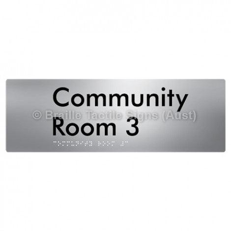 Braille Sign Community Room 3 - Braille Tactile Signs Aust. - BTS252-03-aliS - Custom Signs - Fast Shipping - High Quality - Australian Made & Owned