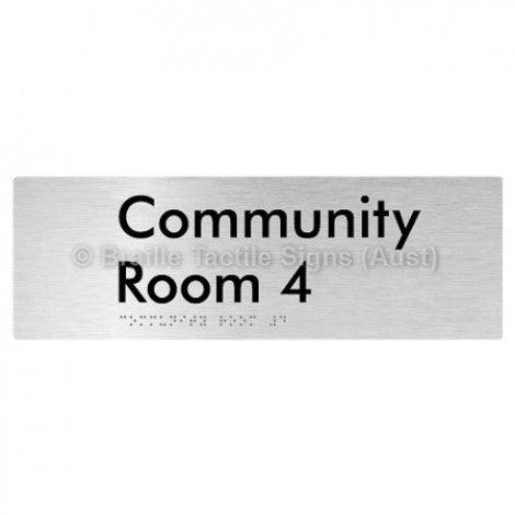 Braille Sign Community Room 4 - Braille Tactile Signs Aust. - BTS252-04-aliB - Custom Signs - Fast Shipping - High Quality - Australian Made & Owned