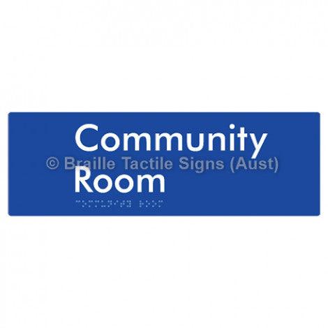 Braille Sign Community Room - Braille Tactile Signs Aust. - BTS252-blu - Custom Signs - Fast Shipping - High Quality - Australian Made & Owned