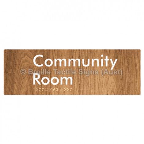Braille Sign Community Room - Braille Tactile Signs Aust. - BTS252-wdg - Custom Signs - Fast Shipping - High Quality - Australian Made & Owned