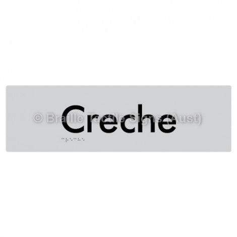 Braille Sign Creche - Braille Tactile Signs Aust. - BTS49-slv - Custom Signs - Fast Shipping - High Quality - Australian Made & Owned