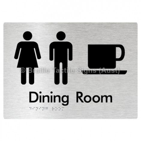 Braille Sign Dining Room - Braille Tactile Signs Aust. - BTS115-aliB - Custom Signs - Fast Shipping - High Quality - Australian Made & Owned