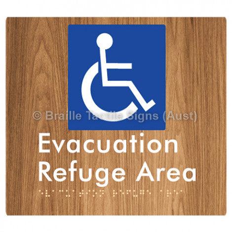 Braille Sign Evacuation Refuge Area - Braille Tactile Signs Aust. - BTS197-wdg - Custom Signs - Fast Shipping - High Quality - Australian Made & Owned