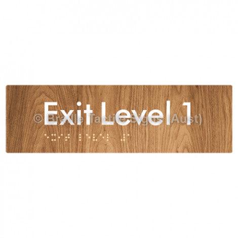 Braille Sign Exit Level 1 - Braille Tactile Signs Aust. - BTS278-01-wdg - Custom Signs - Fast Shipping - High Quality - Australian Made & Owned