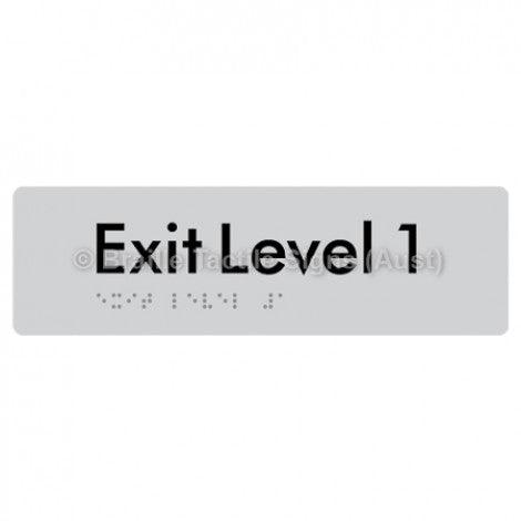 Braille Sign Exit Level 1 - Braille Tactile Signs Aust. - BTS278-01-slv - Custom Signs - Fast Shipping - High Quality - Australian Made & Owned