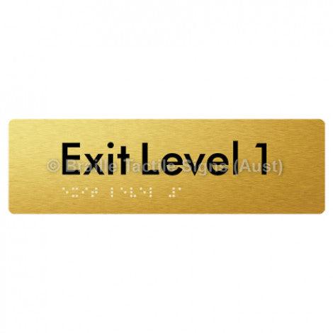 Braille Sign Exit Level 1 - Braille Tactile Signs Aust. - BTS278-01-aliG - Custom Signs - Fast Shipping - High Quality - Australian Made & Owned