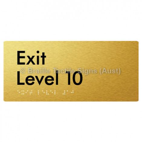 Braille Sign Exit Level 10 - Braille Tactile Signs Aust. - BTS270-10-aliG - Custom Signs - Fast Shipping - High Quality - Australian Made & Owned