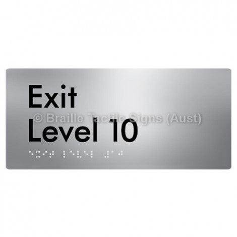 Braille Sign Exit Level 10 - Braille Tactile Signs Aust. - BTS270-10-aliS - Custom Signs - Fast Shipping - High Quality - Australian Made & Owned