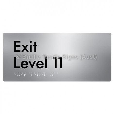 Braille Sign Exit Level 11 - Braille Tactile Signs Aust. - BTS270-11-aliS - Custom Signs - Fast Shipping - High Quality - Australian Made & Owned