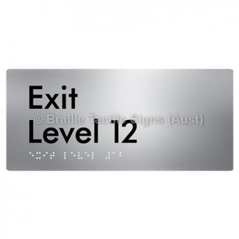 Braille Sign Exit Level 12 - Braille Tactile Signs Aust. - BTS270-12-aliS - Custom Signs - Fast Shipping - High Quality - Australian Made & Owned