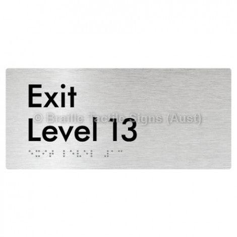Braille Sign Exit Level 13 - Braille Tactile Signs Aust. - BTS270-13-aliB - Custom Signs - Fast Shipping - High Quality - Australian Made & Owned