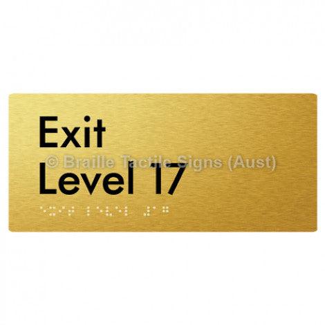 Braille Sign Exit Level 17 - Braille Tactile Signs Aust. - BTS270-17-aliG - Custom Signs - Fast Shipping - High Quality - Australian Made & Owned