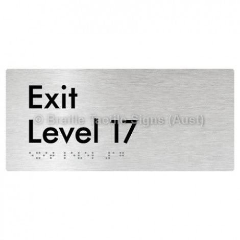 Braille Sign Exit Level 17 - Braille Tactile Signs Aust. - BTS270-17-aliB - Custom Signs - Fast Shipping - High Quality - Australian Made & Owned