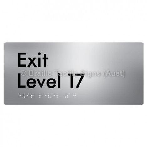 Braille Sign Exit Level 17 - Braille Tactile Signs Aust. - BTS270-17-aliS - Custom Signs - Fast Shipping - High Quality - Australian Made & Owned