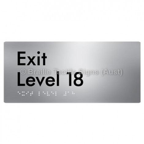 Braille Sign Exit Level 18 - Braille Tactile Signs Aust. - BTS270-18-aliS - Custom Signs - Fast Shipping - High Quality - Australian Made & Owned