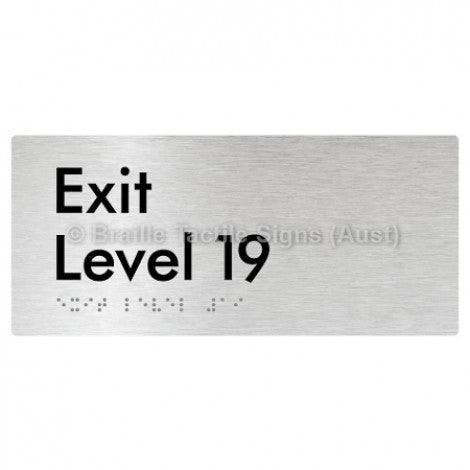 Braille Sign Exit Level 19 - Braille Tactile Signs Aust. - BTS270-19-aliB - Custom Signs - Fast Shipping - High Quality - Australian Made & Owned