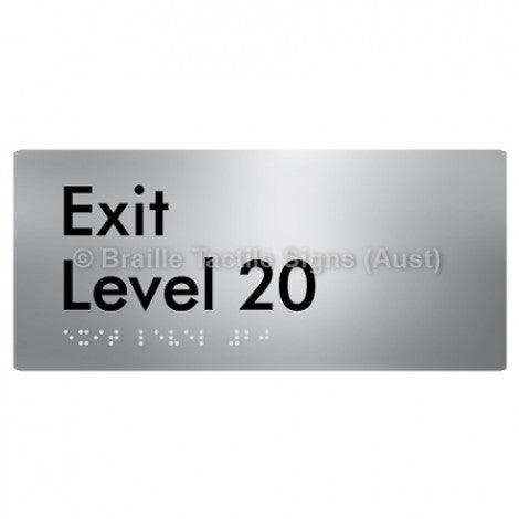 Braille Sign Exit Level 20 - Braille Tactile Signs Aust. - BTS270-20-aliS - Custom Signs - Fast Shipping - High Quality - Australian Made & Owned