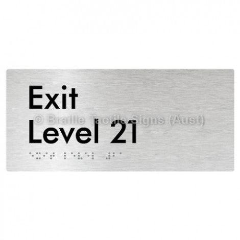 Braille Sign Exit Level 21 - Braille Tactile Signs Aust. - BTS270-21-aliB - Custom Signs - Fast Shipping - High Quality - Australian Made & Owned