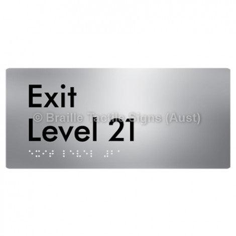 Braille Sign Exit Level 21 - Braille Tactile Signs Aust. - BTS270-21-aliS - Custom Signs - Fast Shipping - High Quality - Australian Made & Owned