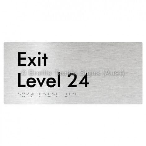 Braille Sign Exit Level 24 - Braille Tactile Signs Aust. - BTS270-24-aliB - Custom Signs - Fast Shipping - High Quality - Australian Made & Owned