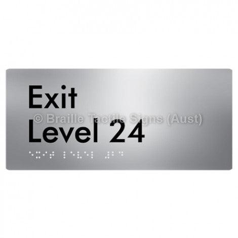 Braille Sign Exit Level 24 - Braille Tactile Signs Aust. - BTS270-24-aliS - Custom Signs - Fast Shipping - High Quality - Australian Made & Owned