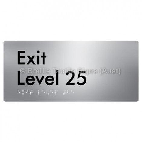 Braille Sign Exit Level 25 - Braille Tactile Signs Aust. - BTS270-25-aliS - Custom Signs - Fast Shipping - High Quality - Australian Made & Owned