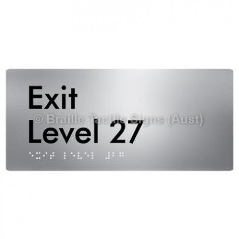 Braille Sign Exit Level 27 - Braille Tactile Signs Aust. - BTS270-27-aliS - Custom Signs - Fast Shipping - High Quality - Australian Made & Owned