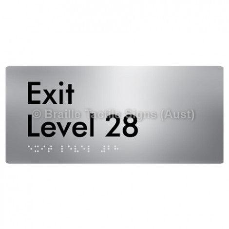 Braille Sign Exit Level 28 - Braille Tactile Signs Aust. - BTS270-28-aliS - Custom Signs - Fast Shipping - High Quality - Australian Made & Owned