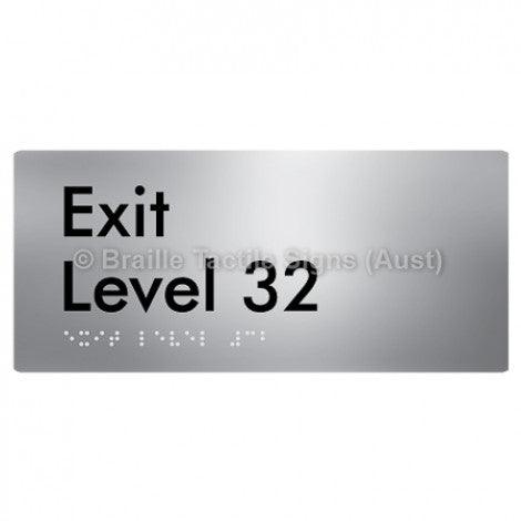 Braille Sign Exit Level 32 - Braille Tactile Signs Aust. - BTS270-32-aliS - Custom Signs - Fast Shipping - High Quality - Australian Made & Owned