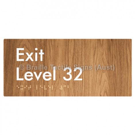 Braille Sign Exit Level 32 - Braille Tactile Signs Aust. - BTS270-32-wdg - Custom Signs - Fast Shipping - High Quality - Australian Made & Owned