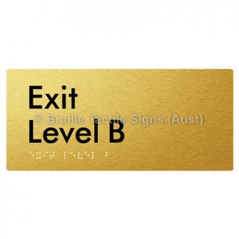 Braille Sign Exit Level B - Braille Tactile Signs Aust. - BTS270-B-aliG - Custom Signs - Fast Shipping - High Quality - Australian Made & Owned