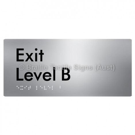 Braille Sign Exit Level B - Braille Tactile Signs Aust. - BTS270-B-aliS - Custom Signs - Fast Shipping - High Quality - Australian Made & Owned