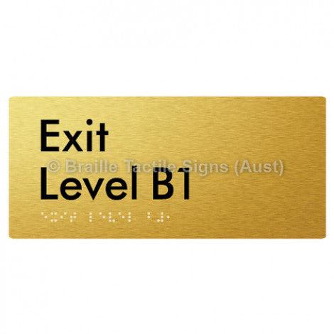 Braille Sign Exit Level B1 - Braille Tactile Signs Aust. - BTS270-B1-aliG - Custom Signs - Fast Shipping - High Quality - Australian Made & Owned