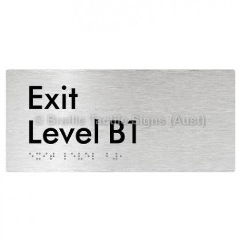 Braille Sign Exit Level B1 - Braille Tactile Signs Aust. - BTS270-B1-aliB - Custom Signs - Fast Shipping - High Quality - Australian Made & Owned
