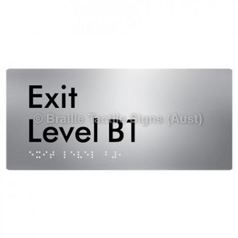 Braille Sign Exit Level B1 - Braille Tactile Signs Aust. - BTS270-B1-blu - Custom Signs - Fast Shipping - High Quality - Australian Made & Owned