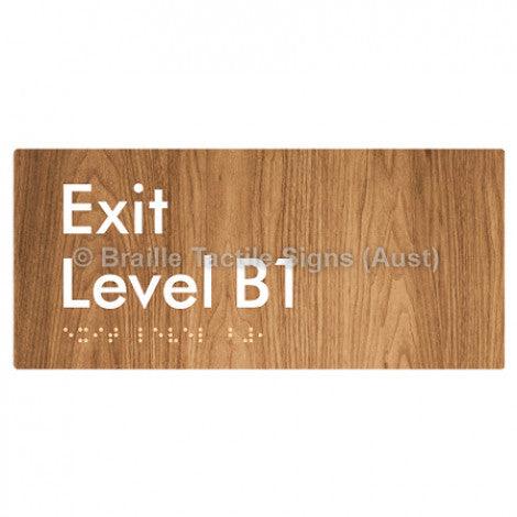 Braille Sign Exit Level B1 - Braille Tactile Signs Aust. - BTS270-B1-wdg - Custom Signs - Fast Shipping - High Quality - Australian Made & Owned