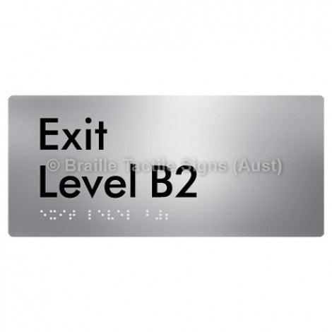 Braille Sign Exit Level B2 - Braille Tactile Signs Aust. - BTS270-B2-aliS - Custom Signs - Fast Shipping - High Quality - Australian Made & Owned