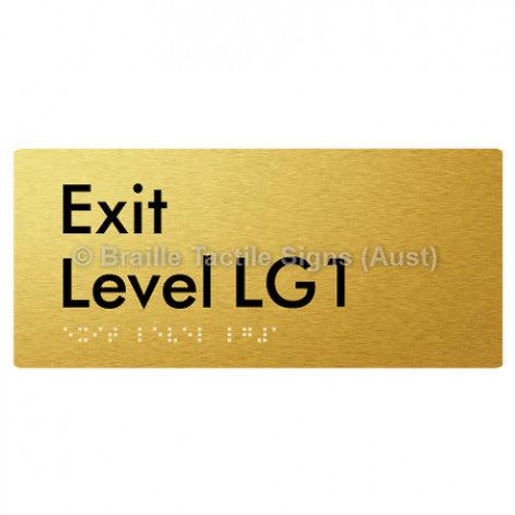 Braille Sign Exit Level LG1 - Braille Tactile Signs Aust. - BTS270-LG1-aliG - Custom Signs - Fast Shipping - High Quality - Australian Made & Owned