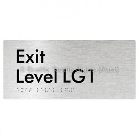 Braille Sign Exit Level LG1 - Braille Tactile Signs Aust. - BTS270-LG1-aliB - Custom Signs - Fast Shipping - High Quality - Australian Made & Owned