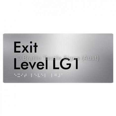 Braille Sign Exit Level LG1 - Braille Tactile Signs Aust. - BTS270-LG1-aliS - Custom Signs - Fast Shipping - High Quality - Australian Made & Owned