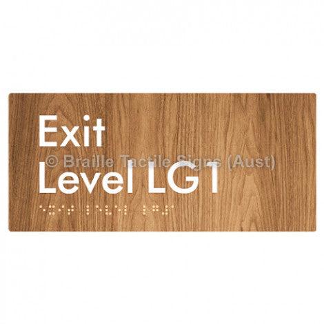 Braille Sign Exit Level LG1 - Braille Tactile Signs Aust. - BTS270-LG1-wdg - Custom Signs - Fast Shipping - High Quality - Australian Made & Owned