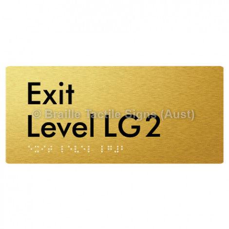 Braille Sign Exit Level LG2 - Braille Tactile Signs Aust. - BTS270-LG2-aliG - Custom Signs - Fast Shipping - High Quality - Australian Made & Owned