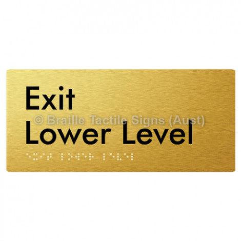 Braille Sign Exit Level Lower Level - Braille Tactile Signs Aust. - BTS270-LL-aliG - Custom Signs - Fast Shipping - High Quality - Australian Made & Owned