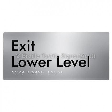 Braille Sign Exit Level Lower Level - Braille Tactile Signs Aust. - BTS270-LL-aliS - Custom Signs - Fast Shipping - High Quality - Australian Made & Owned