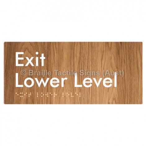 Braille Sign Exit Level Lower Level - Braille Tactile Signs Aust. - BTS270-LL-wdg - Custom Signs - Fast Shipping - High Quality - Australian Made & Owned